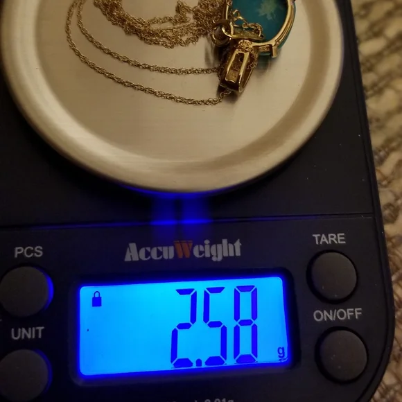 Sleeping Beauty or Persian Turquoise Gold Pendant - Picture 14 of 14